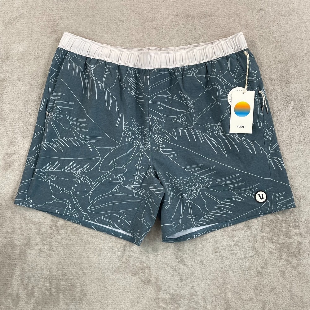 Vuori‎ Cape Shorts Men 2XL Lake Jungle Stretch Wicking Gym Run Hike Yoga UPF NWT